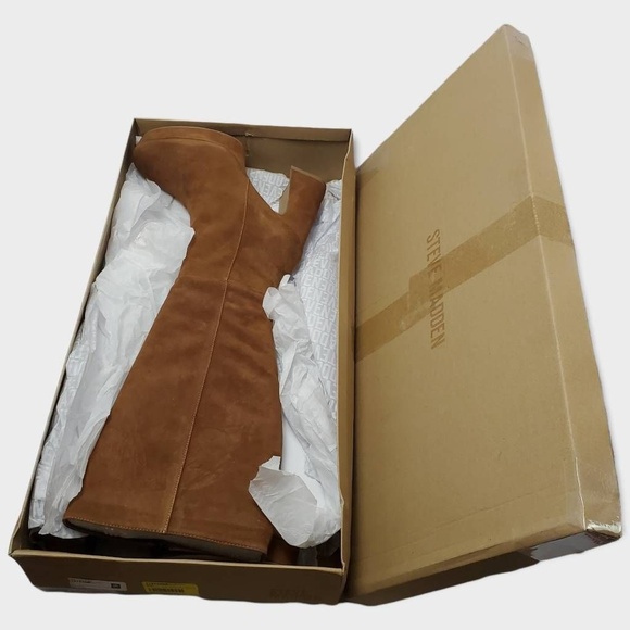 Steve Madden Groove Chestnut Suede Knee High Platform Heel Boots Size 11 M - Picture 9 of 12